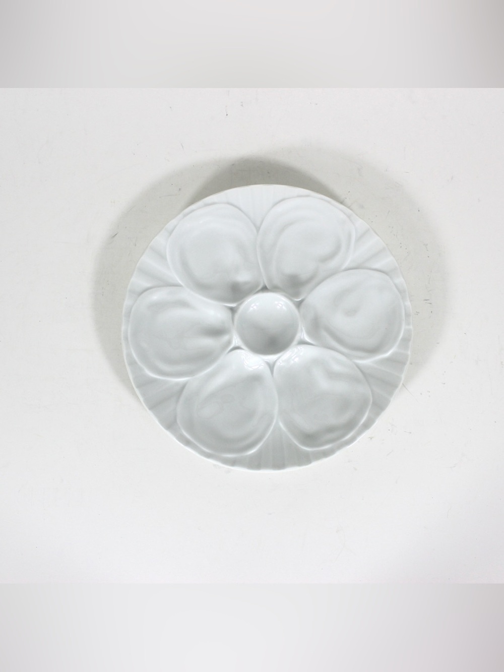 Vintage White Pillivuyt French Porcelain Oyster Plate